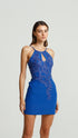 Decolletage Cobalt Mini Dress